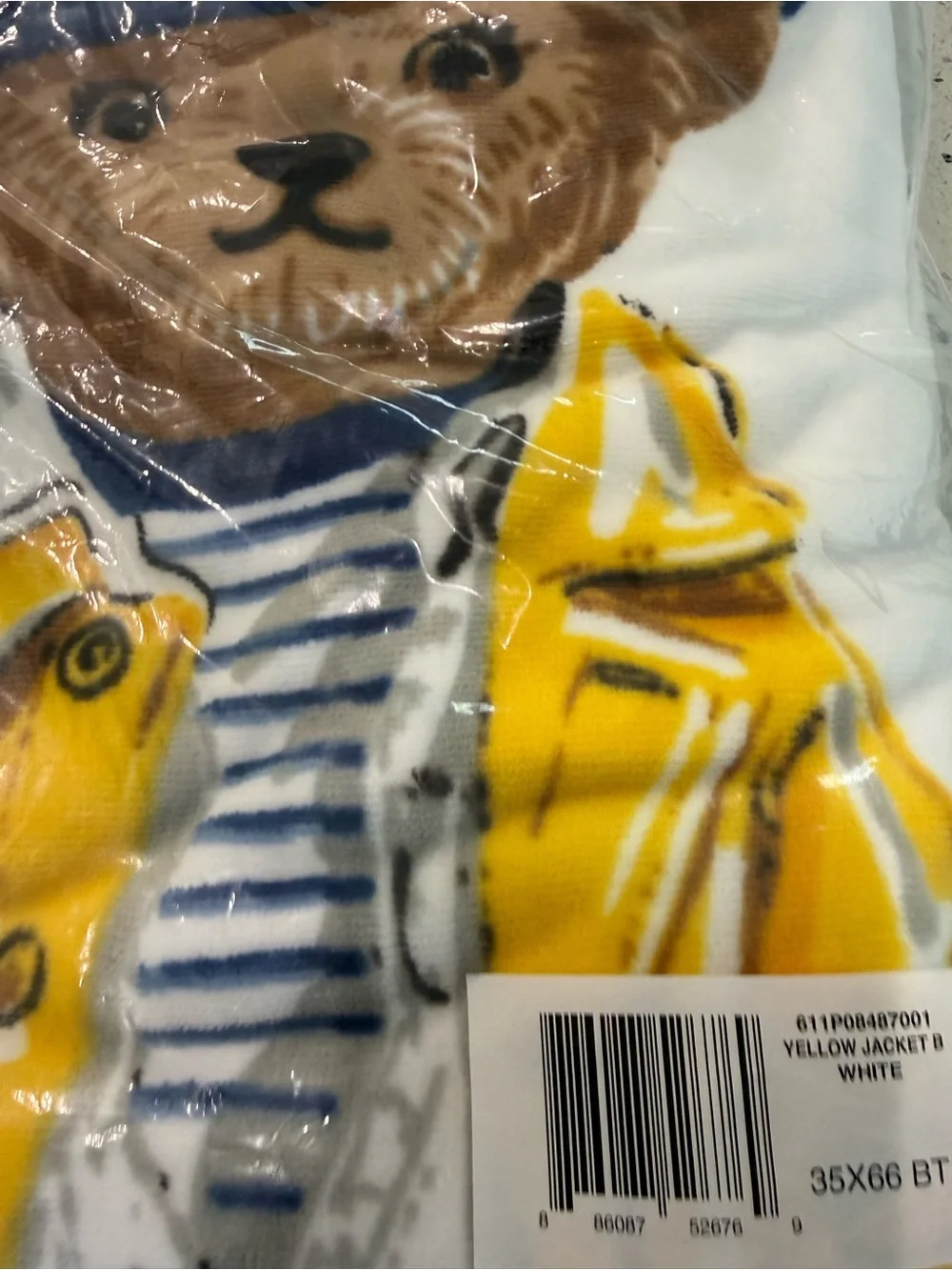 New womens Ralph Lauren Polo Bear Print Tee with Yellow Jacket Beach Towel